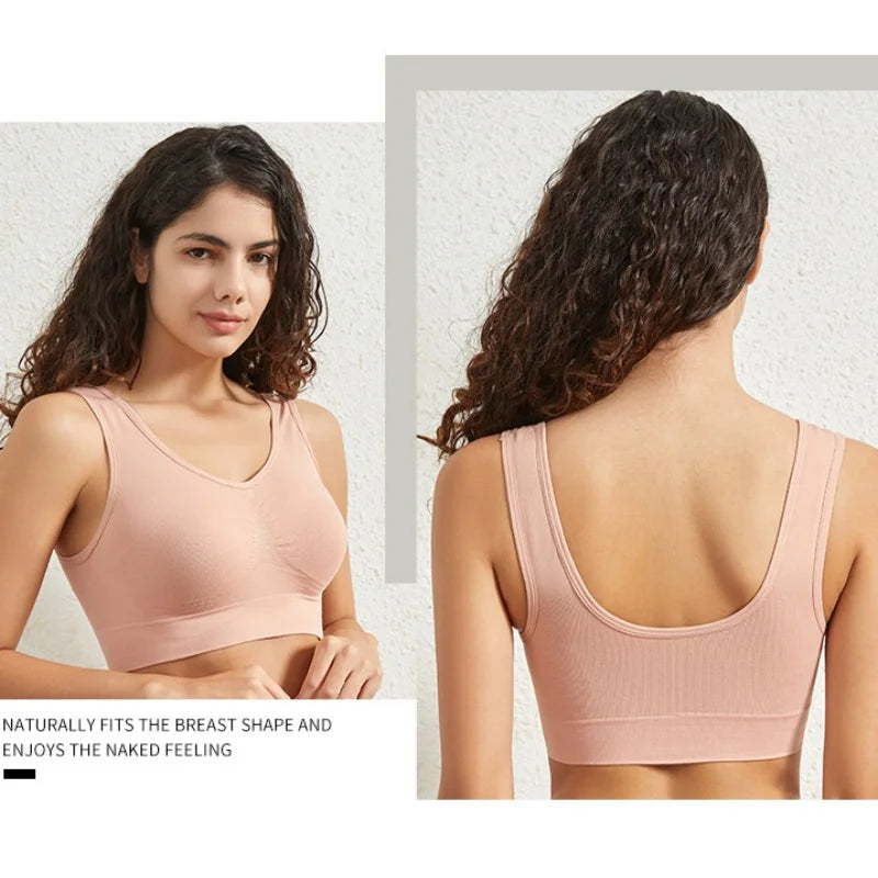 Women's Seamless Push-Up Sports Bra - Breathable, Unwired, No Pads, Sizes M - 5XL