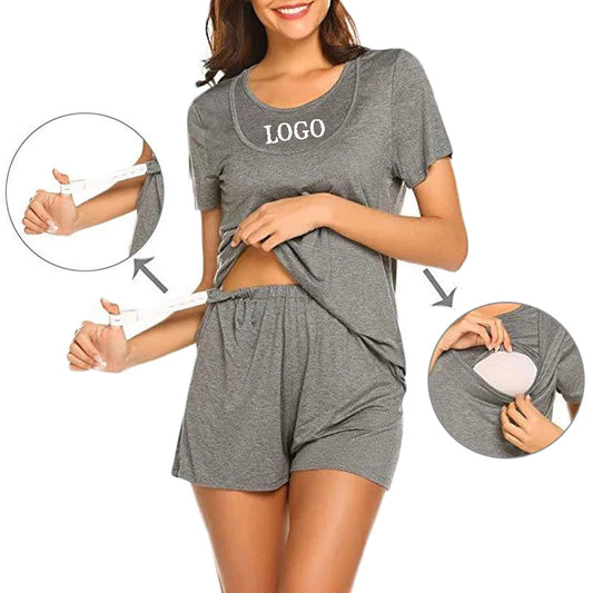 Summer Breastfeeding Pajamas - Loose Maternity Nightwear for Lactation & Nursing