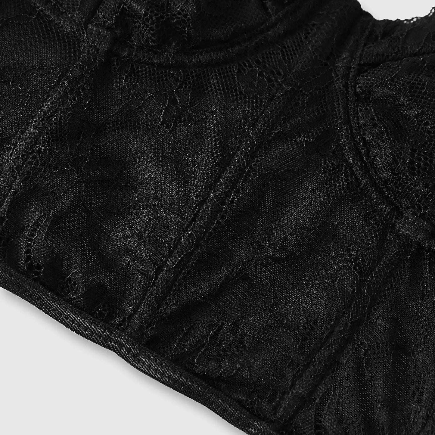 Sexy Schwarzer halbtransparenter BH Mesh Push Up Bralet Damen Tube Top Korsett Bustier Weste Club Party Crop Top Elegante Dessous