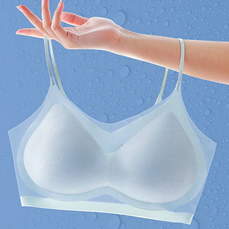2 Stück ultradünner nahtloser Eisseiden-BH für Damen – bügelloses Bralette, Sling mit schönem Rücken, M-4XL