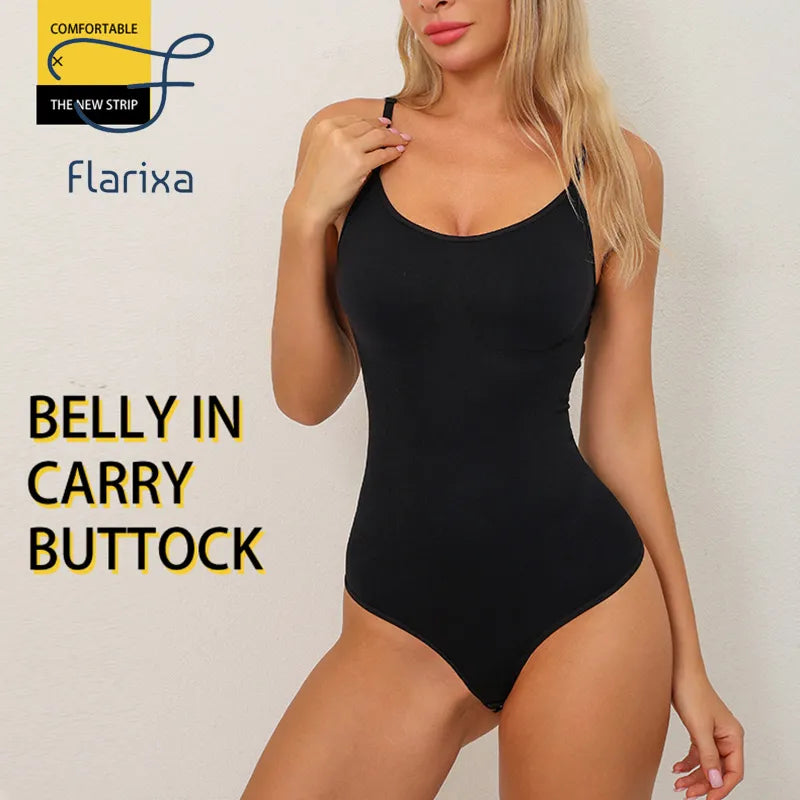Flarixa Plus Size Women's Bodysuit - Slimming Underwear, Open Crotch Shapewear, S-XXXL