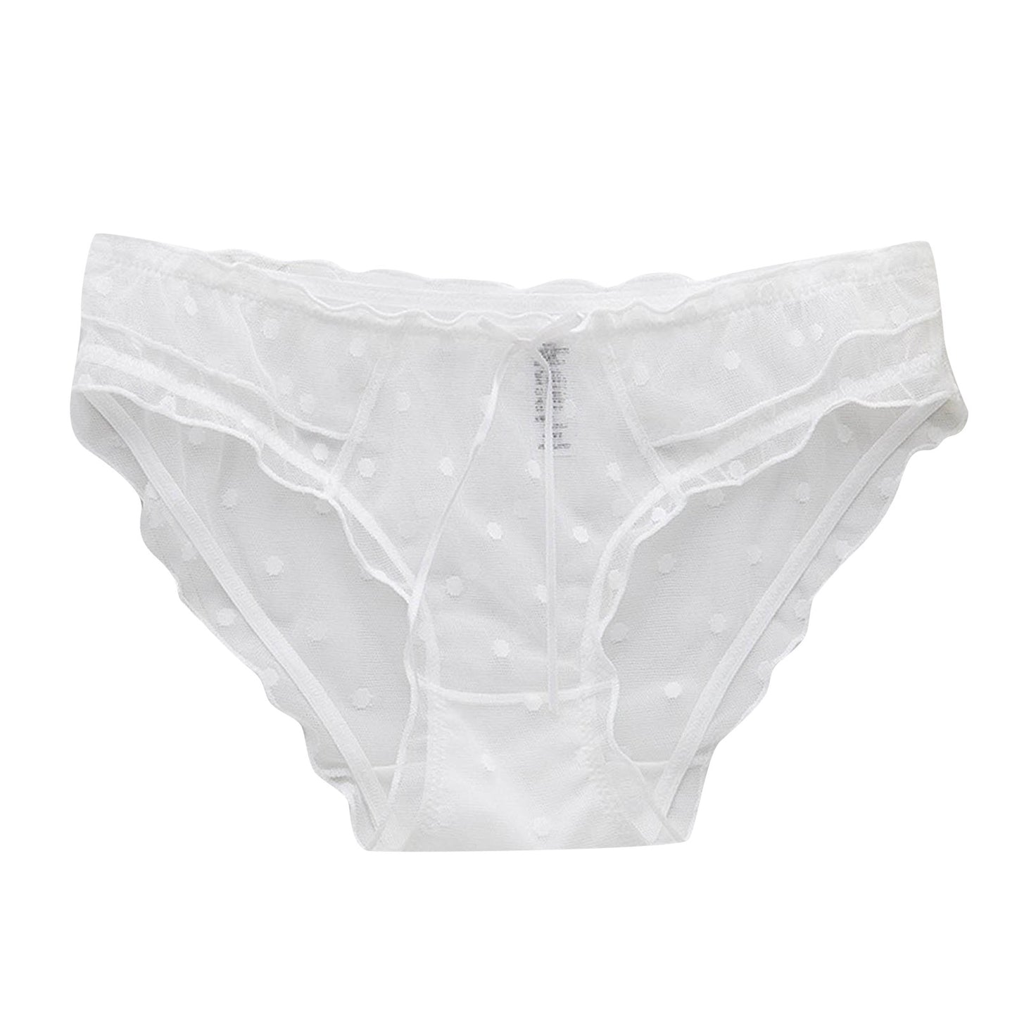 Damenhöschen, gepunktete Spitzenhöschen, Mesh-Streamer-Höschen, niedrige Taille, atmungsaktive Slips, schlichte Damenunterwäsche für Damen