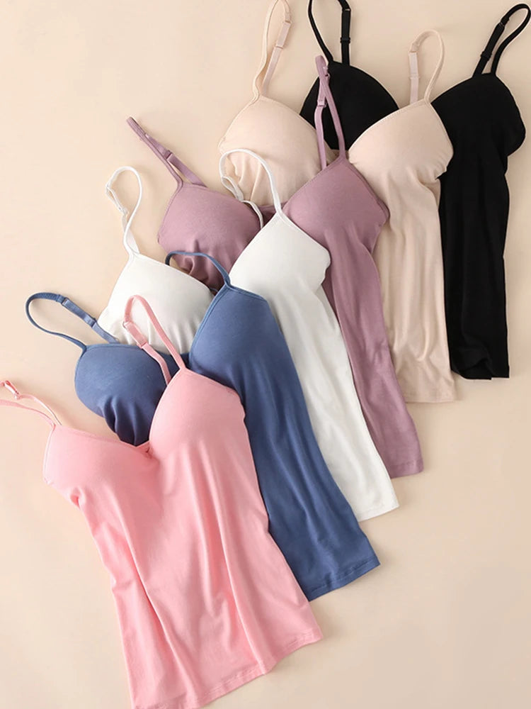 Gepolsterter BH für Damen, Spaghettiträger, V-Ausschnitt, Camisole-Tanktop – Komfort und Stil