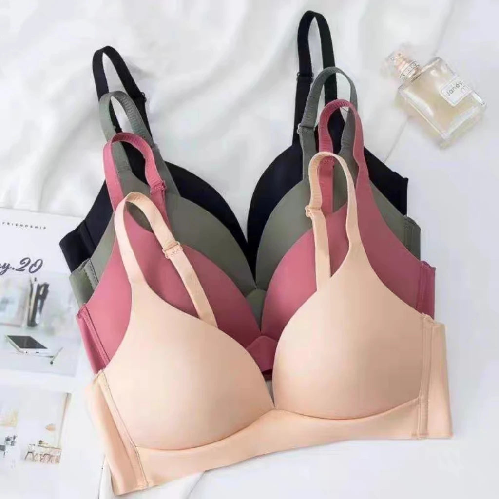 Nahtlose BHs im japanischen Stil ohne Bügel für Damen – Bralette ohne Stahlring, 3/4-Körbchen, glänzende Damenunterwäsche