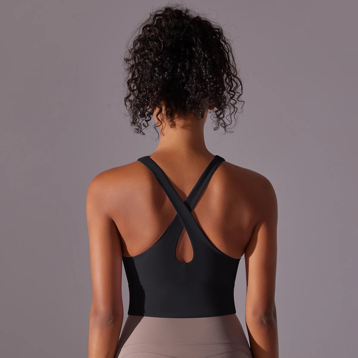 Sexy Damen-Sport-BH-Top aus Nylon – enges, elastisches Fitnessstudio, Yoga-BHs, bauchfreies Top