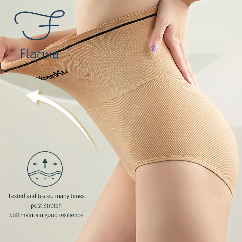 Flarixa Women's Seamless Panties - High Waist, Flat Belly Shaping, Hip Lift & Tummy Control