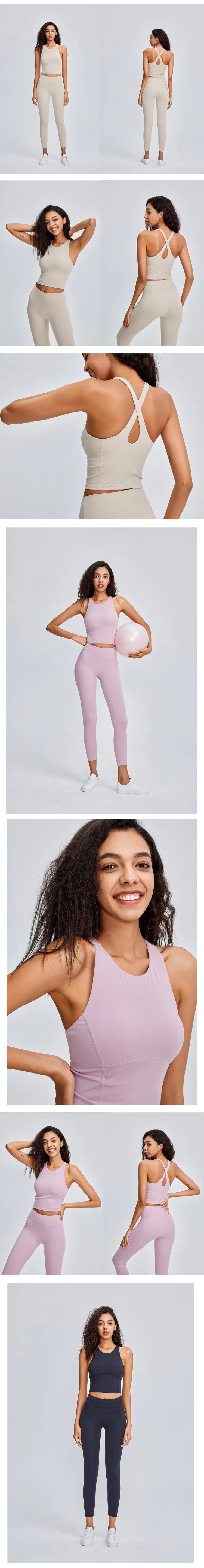 Bequemer Push-Up-Sport-BH für Damen mit gekreuzten Rückenträgern und breiten Trägern – stoßfest für Laufen, Fitness, Yoga