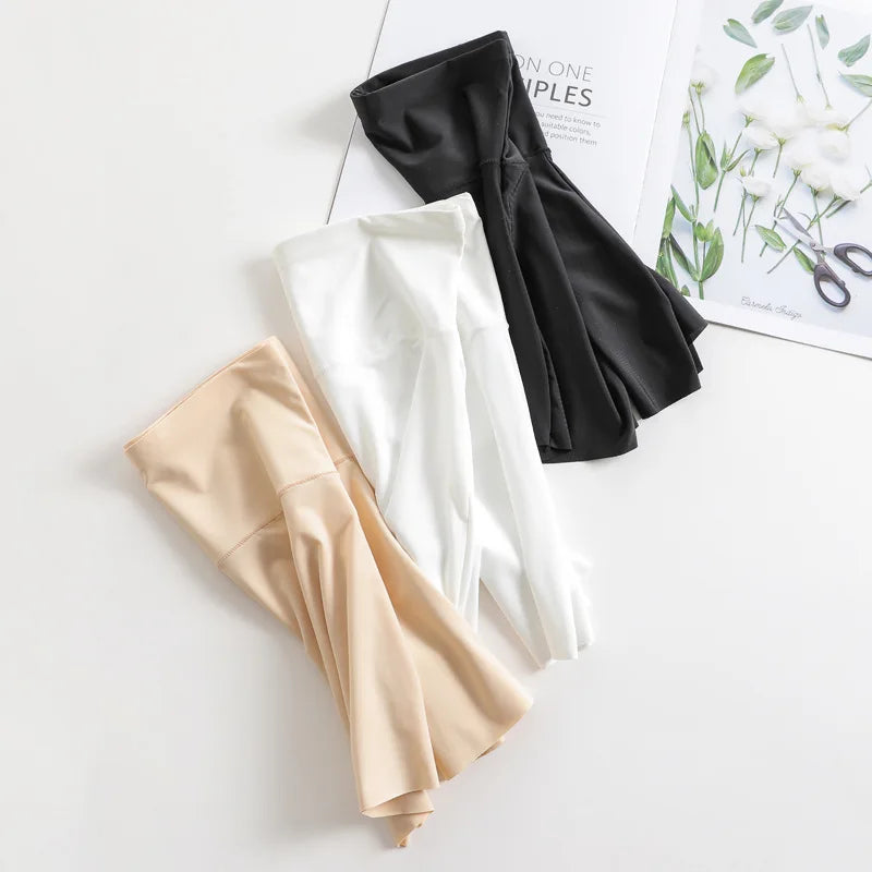 New Women's Summer Ice Silk Seamless Safety Pants - Anti-glare, Thin Cotton Crotch, No Curling Boxer Panties