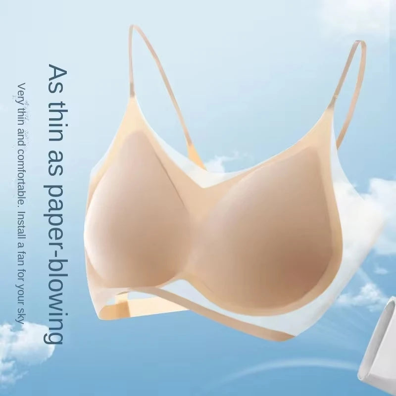 2 Stück ultradünner nahtloser Eisseiden-BH für Damen – bügelloses Bralette, Sling mit schönem Rücken, M-4XL