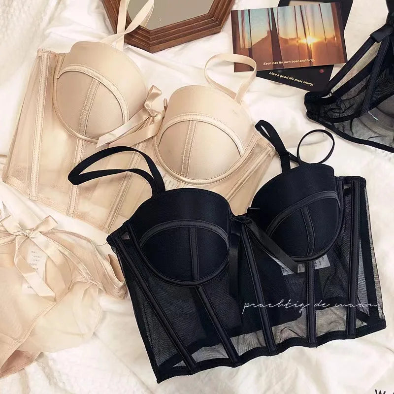 French Sexy Soft Steel Ring Bra Vest for Women's Small Breasts - Body Shaping, Anti-sagging