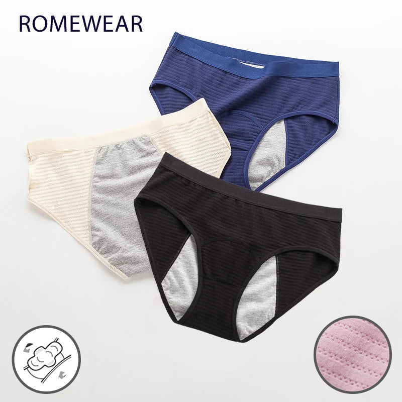 Mesh Cotton Leak - Proof Menstrual Panties for Women - Plus Size Underwear Briefs