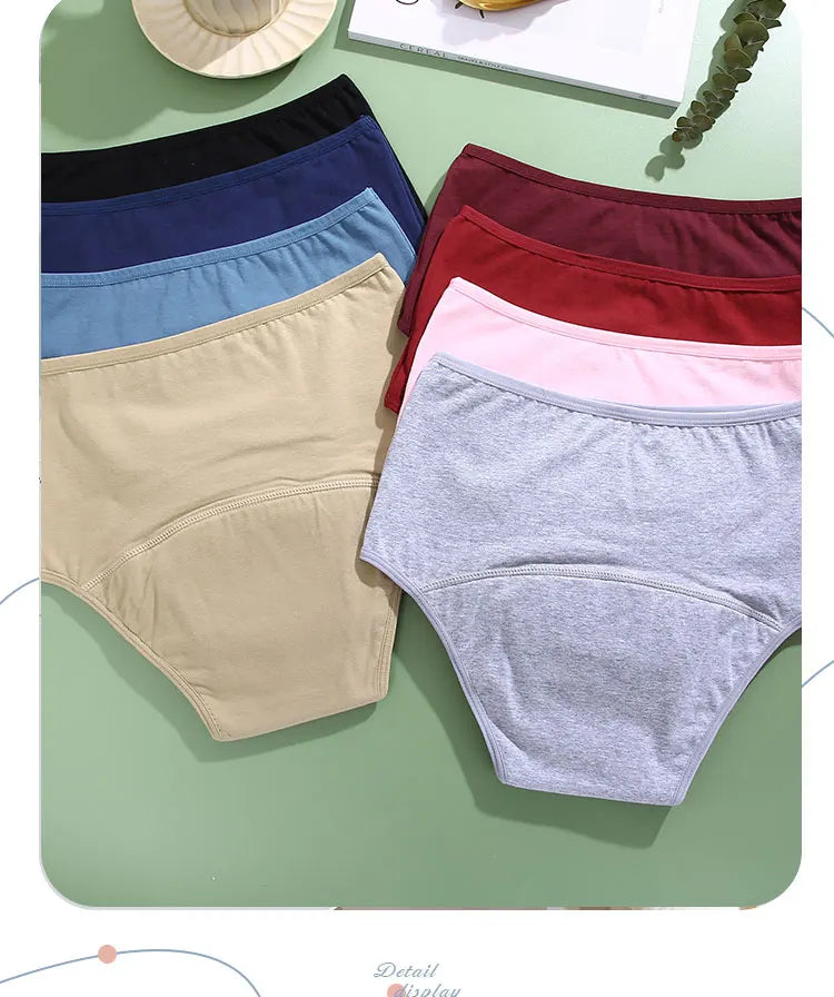 FINETOO Leak Proof Menstrual Panties for Women, S - XL, High Waist, Waterproof