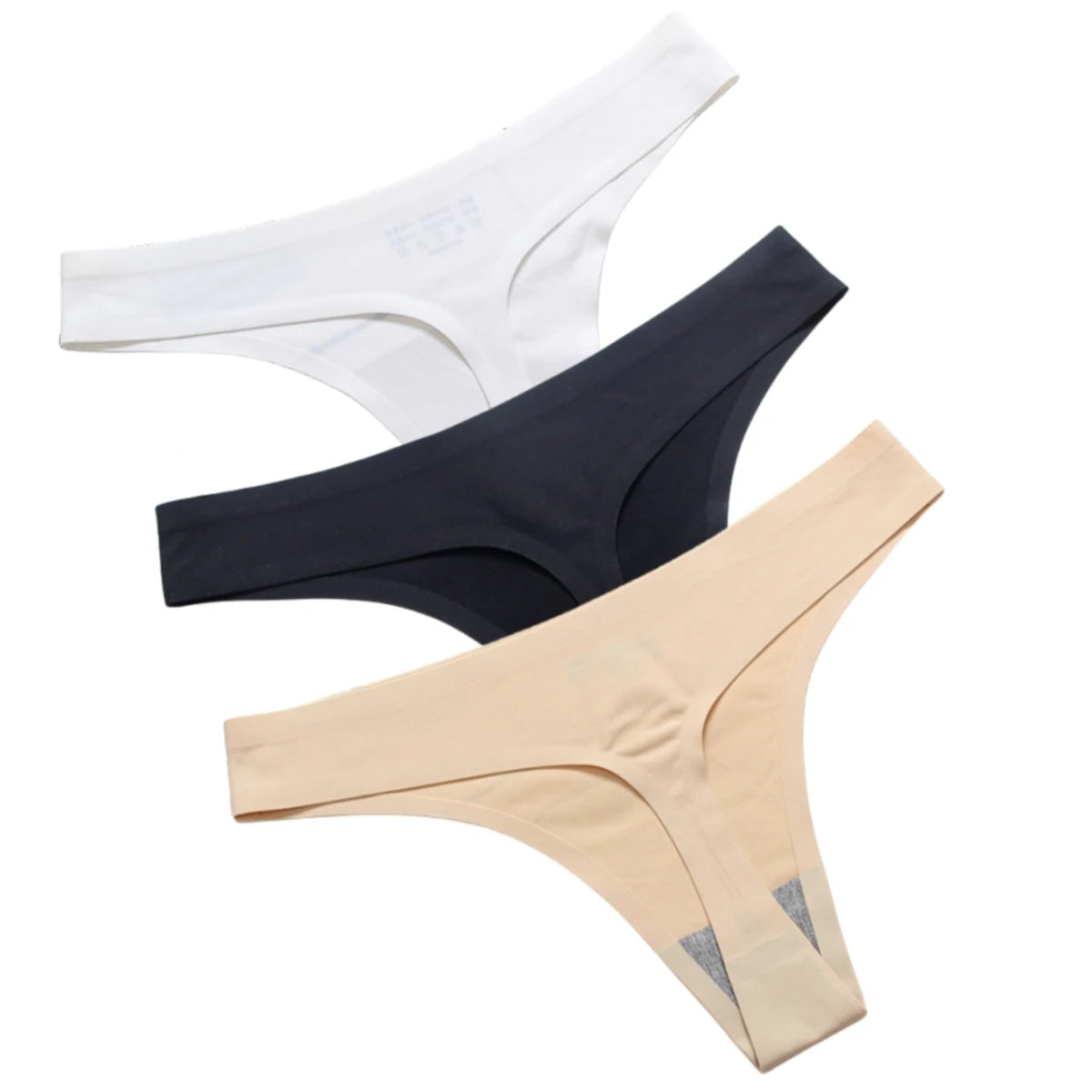 3Pcs Seamless Panties For Women Ice Silk Underwear Female Bikini G-string Thin Lingerie Soft Sports Thongs Summer Panties