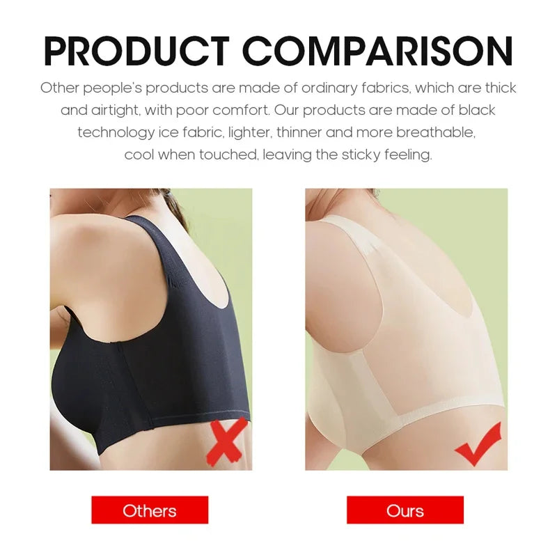 2 Stück ultradünner nahtloser Eisseiden-BH für Damen – bügelloses Bralette, Sling mit schönem Rücken, M-4XL