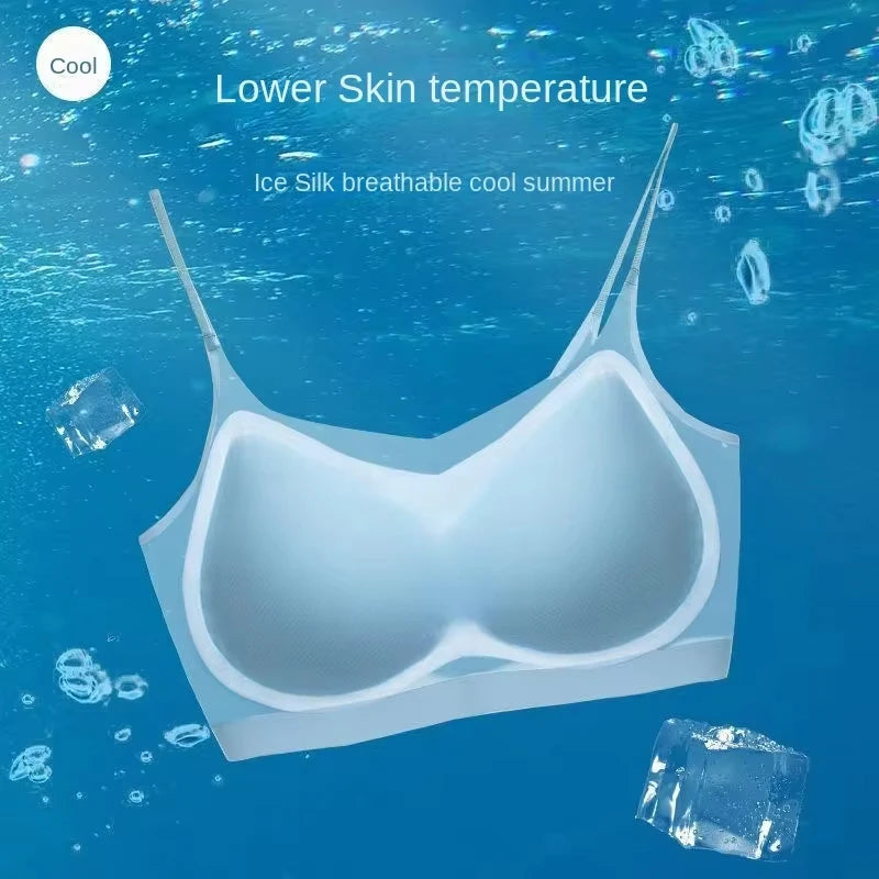 2 Stück ultradünner nahtloser Eisseiden-BH für Damen – bügelloses Bralette, Sling mit schönem Rücken, M-4XL