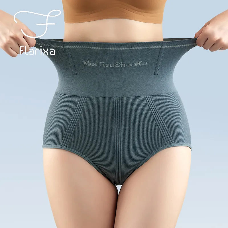 Flarixa Women's Seamless Panties - High Waist, Flat Belly Shaping, Hip Lift & Tummy Control