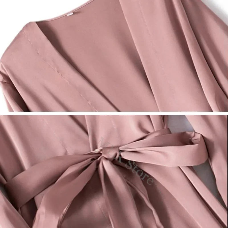 Satin Robe for Women - Intimate Lingerie, Sleepwear, Bridal Gift, Casual Kimono, Bathrobe & Sexy Nightwear