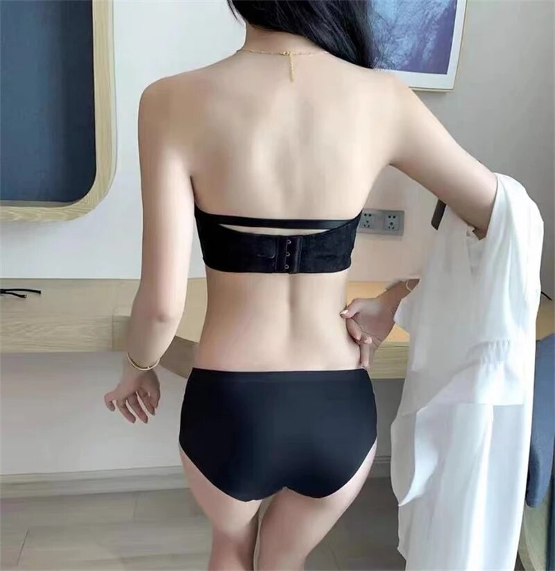 Ropa interior para mujer con pecho pequeño: fruncida, sin aros de acero, antiflacidez, tirantes desmontables, antideslizante, sujetador sexy.