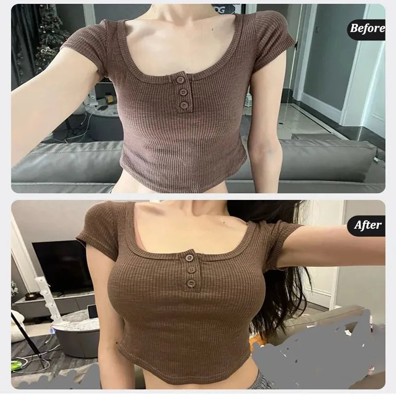Women Sexy Seamless Bras - Deep V Neck, Letter Strap, Push Up, Wireless Bralette for Female