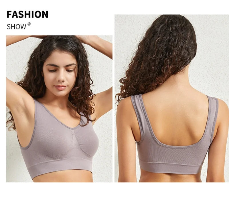 Women's Seamless Push-Up Sports Bra - Breathable, Unwired, No Pads, Sizes M - 5XL