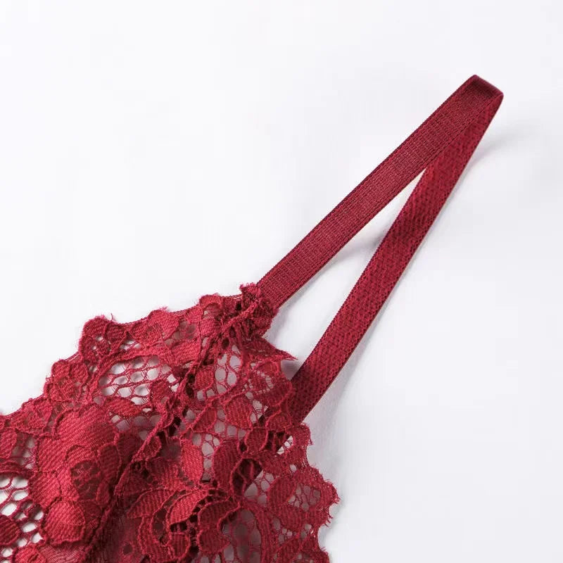 Sexy Lingerie Bra Set - Seamless Lace, Ultra-Thin, Transparent, Wire-Free