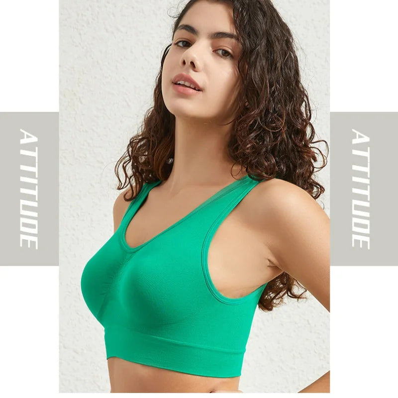 Women's Seamless Push-Up Sports Bra - Breathable, Unwired, No Pads, Sizes M - 5XL