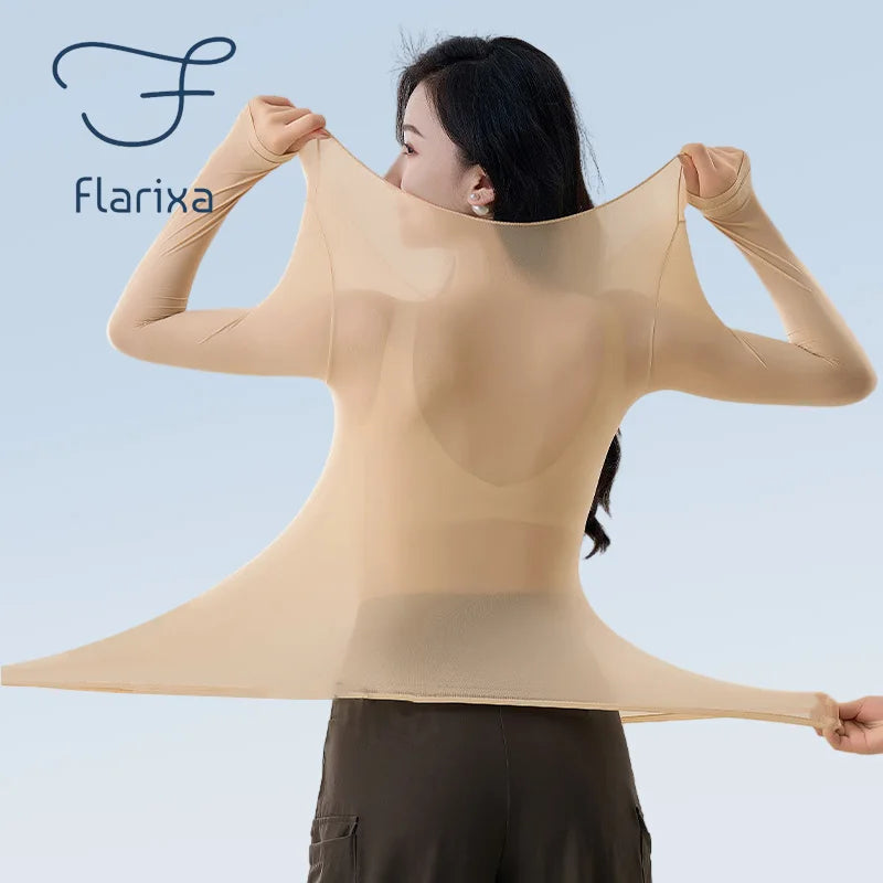 Flarixa Women's Winter Thermal Underwear Top - 37° Constant Temperature, Seamless, Comfortable