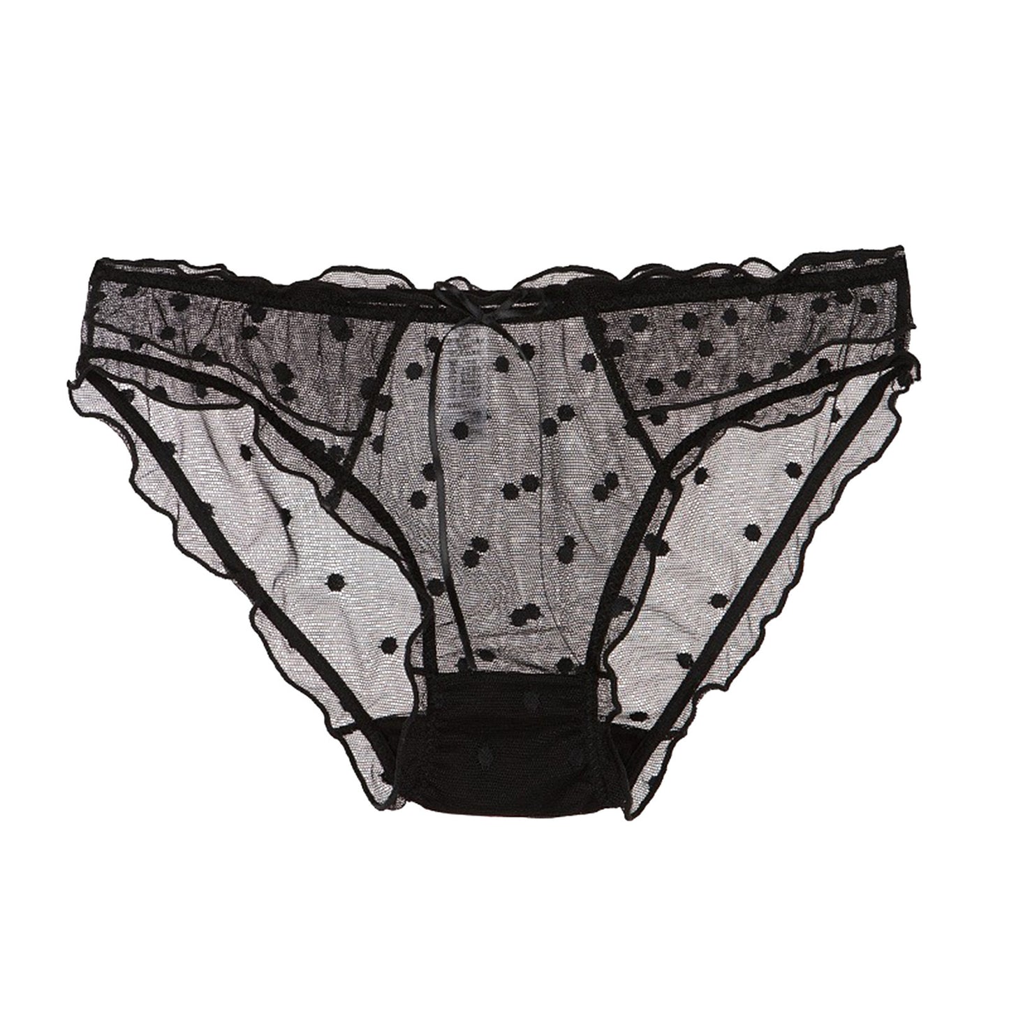 Damenhöschen, gepunktete Spitzenhöschen, Mesh-Streamer-Höschen, niedrige Taille, atmungsaktive Slips, schlichte Damenunterwäsche für Damen
