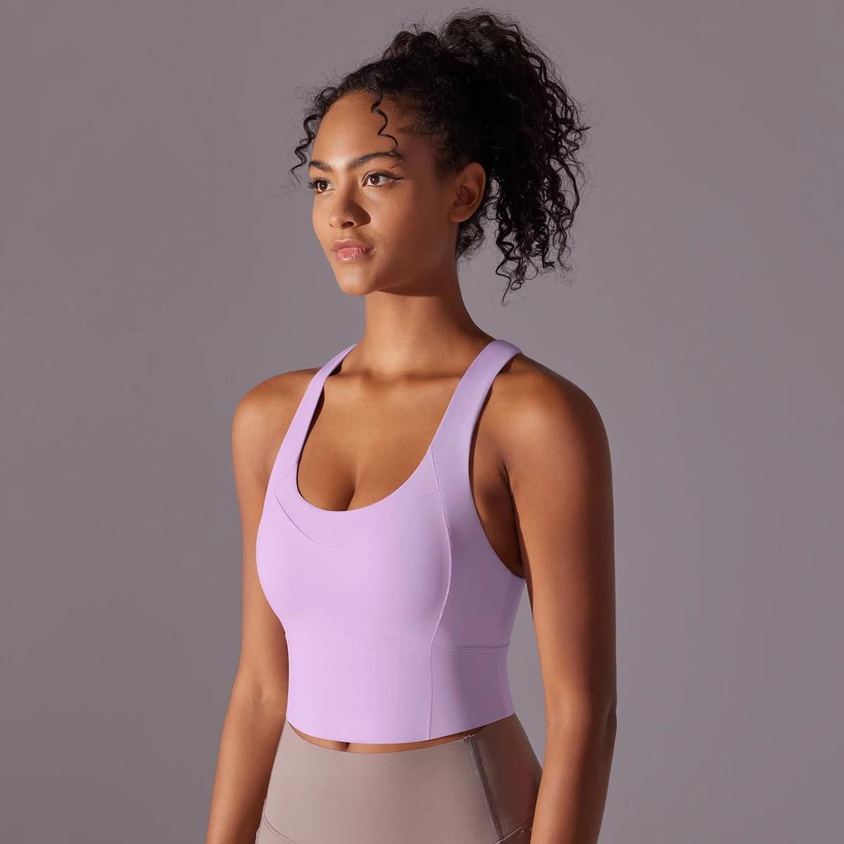 Sexy Damen-Sport-BH-Top aus Nylon – enges, elastisches Fitnessstudio, Yoga-BHs, bauchfreies Top