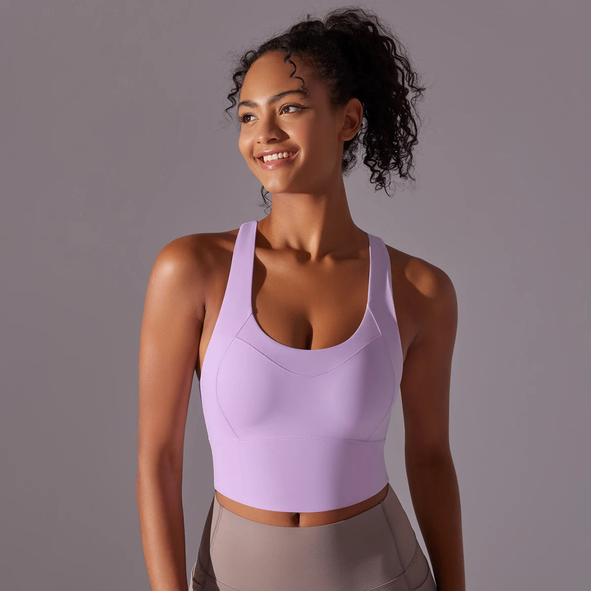 Sexy Damen-Sport-BH-Top aus Nylon – enges, elastisches Fitnessstudio, Yoga-BHs, bauchfreies Top