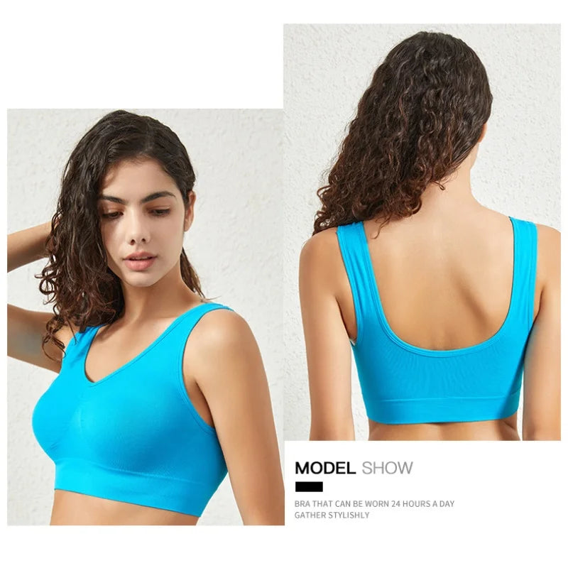 Women's Seamless Push-Up Sports Bra - Breathable, Unwired, No Pads, Sizes M - 5XL