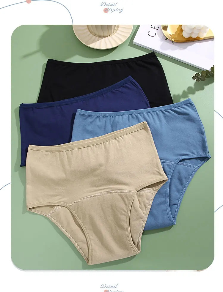 FINETOO Leak Proof Menstrual Panties for Women, S - XL, High Waist, Waterproof