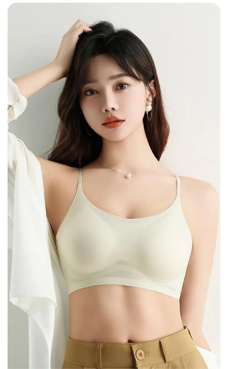 2 Stück ultradünner nahtloser Eisseiden-BH für Damen – bügelloses Bralette, Sling mit schönem Rücken, M-4XL