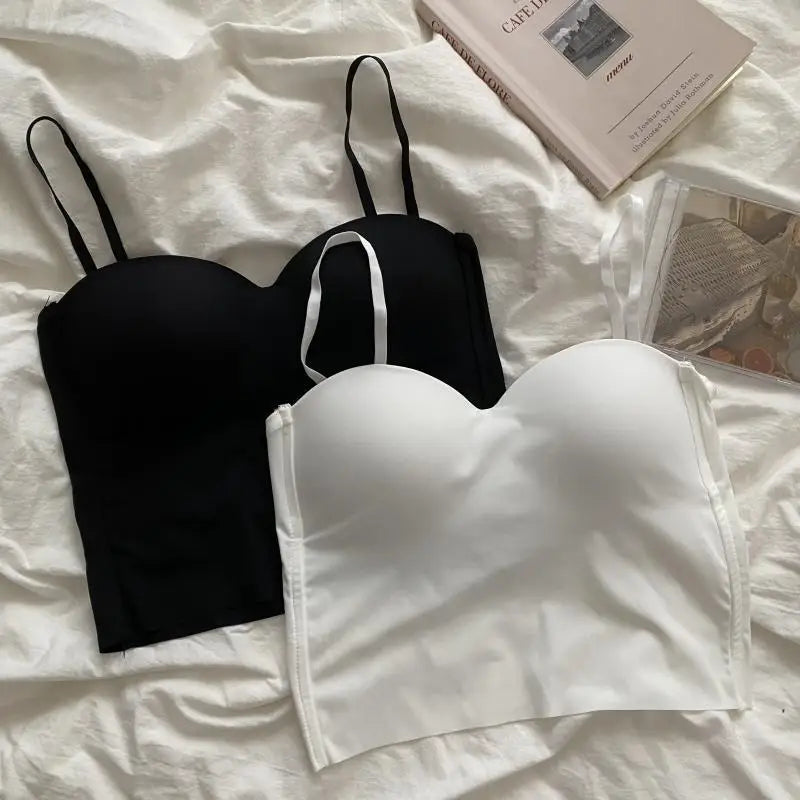 Sujetador deportivo sexy con tirantes dobles y corte fino para chicas atractivas, de color liso, para uso exterior