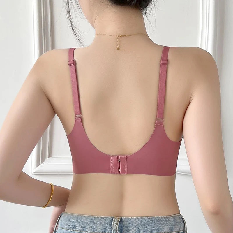 Nahtlose BHs im japanischen Stil ohne Bügel für Damen – Bralette ohne Stahlring, 3/4-Körbchen, glänzende Damenunterwäsche