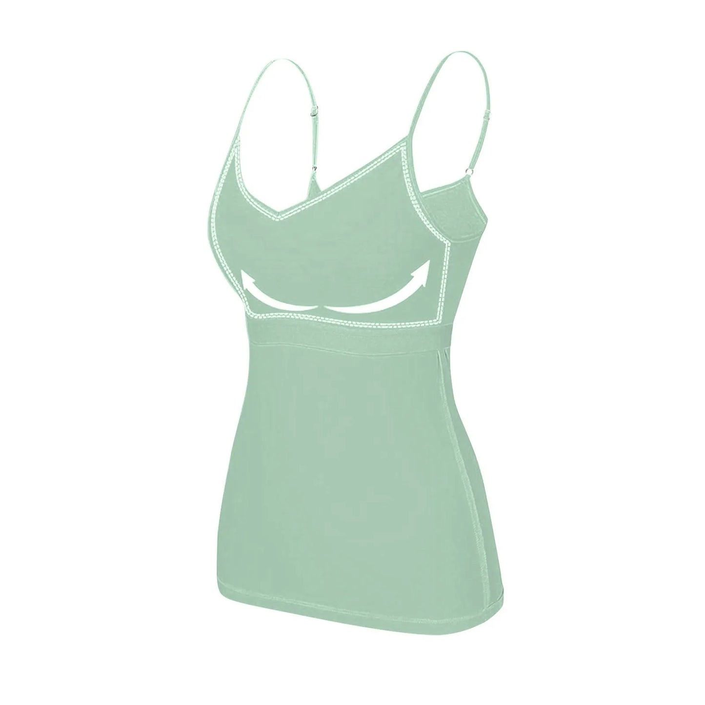 Damen-Tanktop mit gepolstertem Modal-BH – verstellbares Camisole mit integriertem BH für Fitness