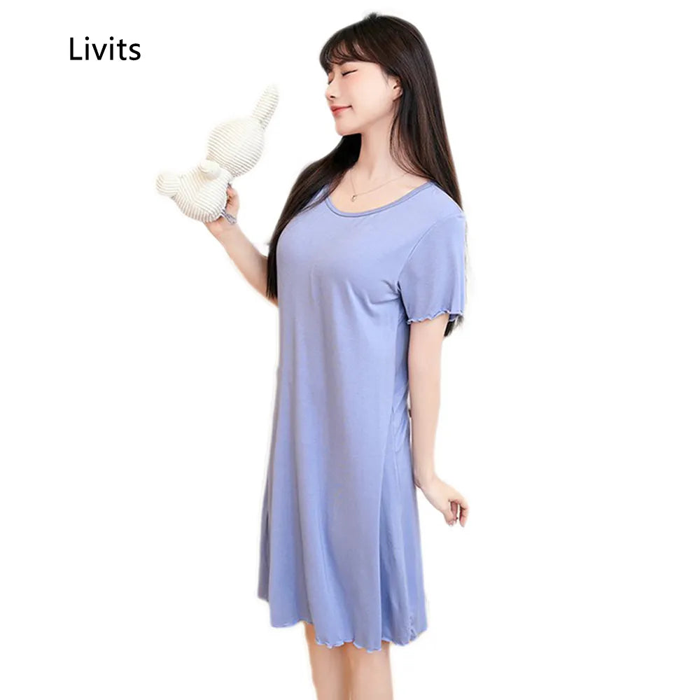 Women's Ruffled Mini Bra T-Shirt Dress, Short Sleeve, Sexy Casual Korean Style SA1483