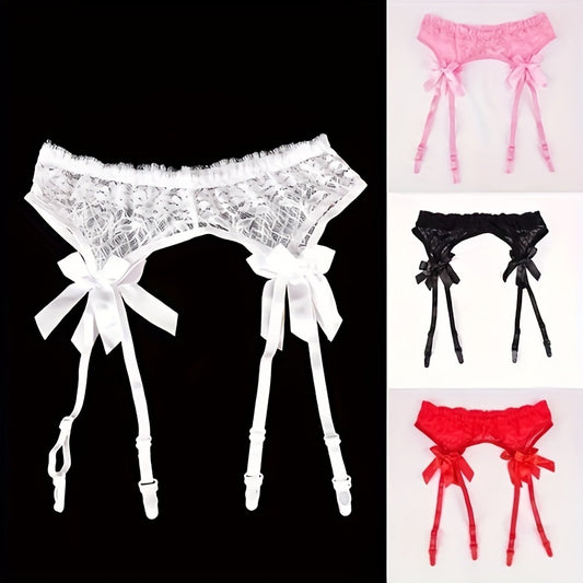 Sexy Mesh Garter Belts with Clips - Elegant Lace Suspenders for Thigh Highs Stockings