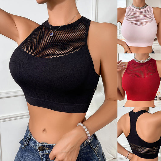Women's Tank Bra: Full Cup, Y-Back, Wireless, Breathable Uplift