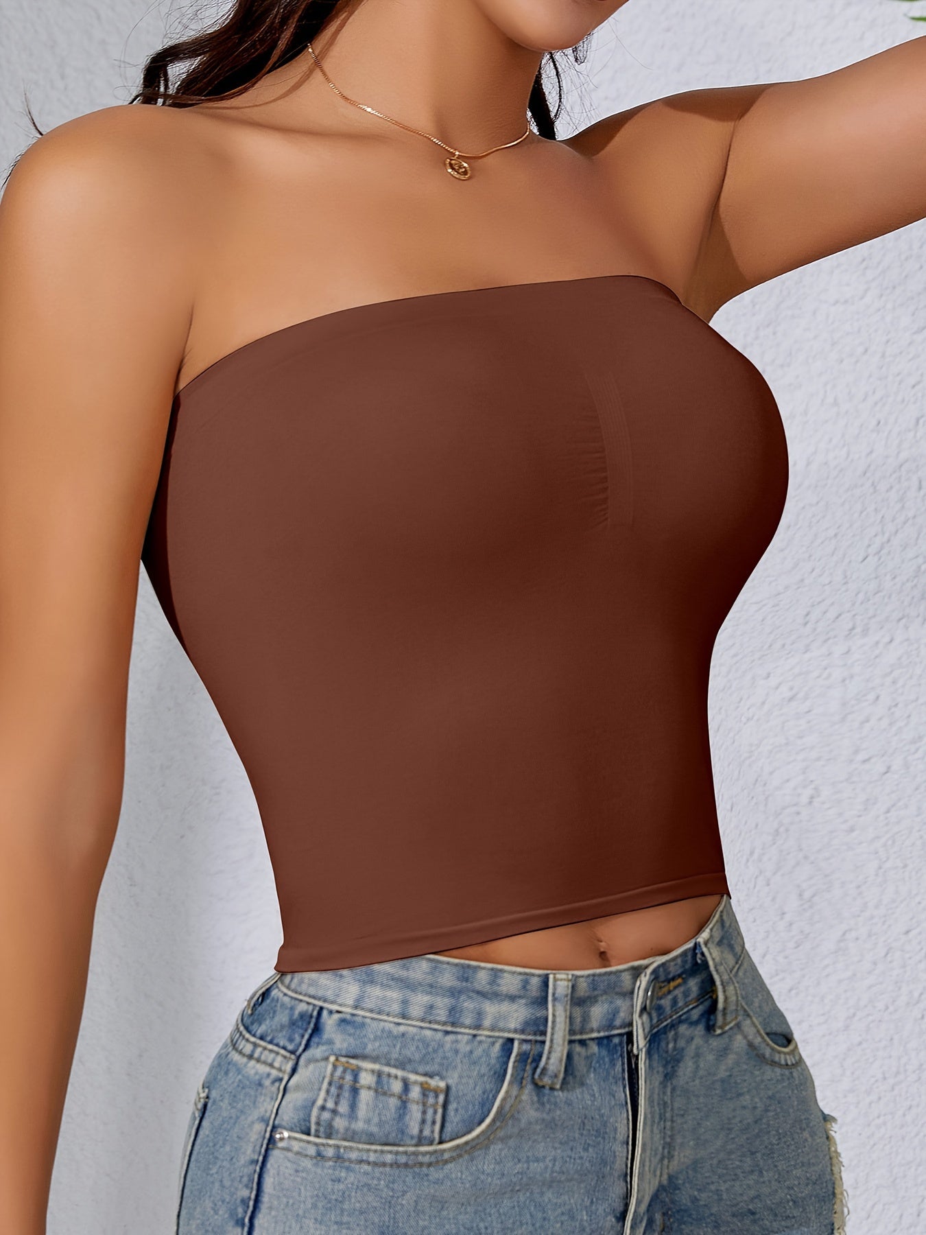 6pcs Seamless Tube Lingerie, Anti-glare Bottoming Beauty Back Lingerie, Women's Strapless Inner Outer Wear Wrap Chest