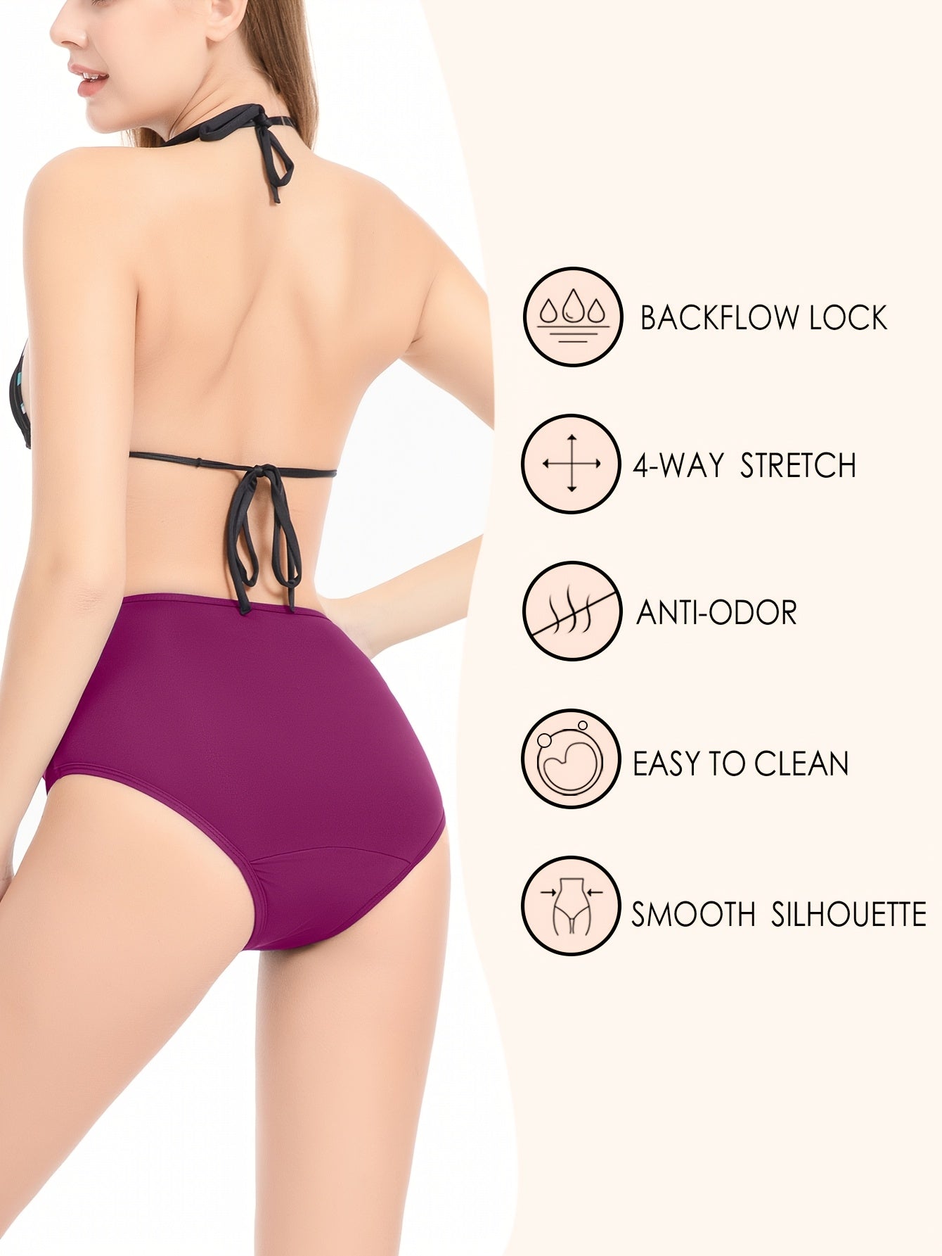 High-Waist Period Panty – 4-Layer Cotton Gusset Quick-Dry Invisible
