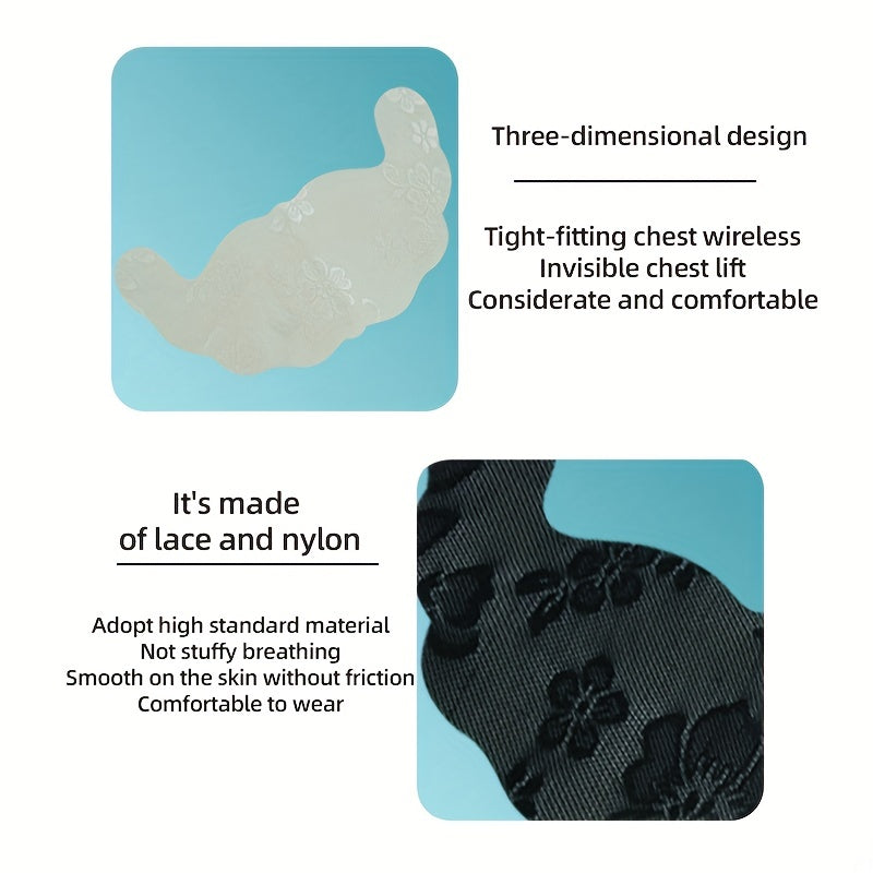 Women's Disposable Lace Bra Sticker - Feminine Hidden Bra with Breast Pad