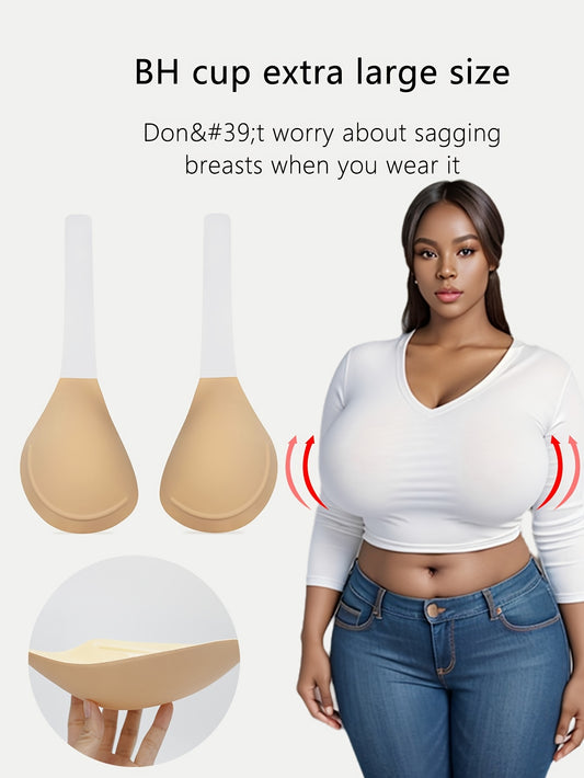 SAHOBBIEHOP Unsichtbarer trägerloser BH in Übergröße – 3D-Cup, Anti-Durchhängen, weiches Polyester, alle Outfits