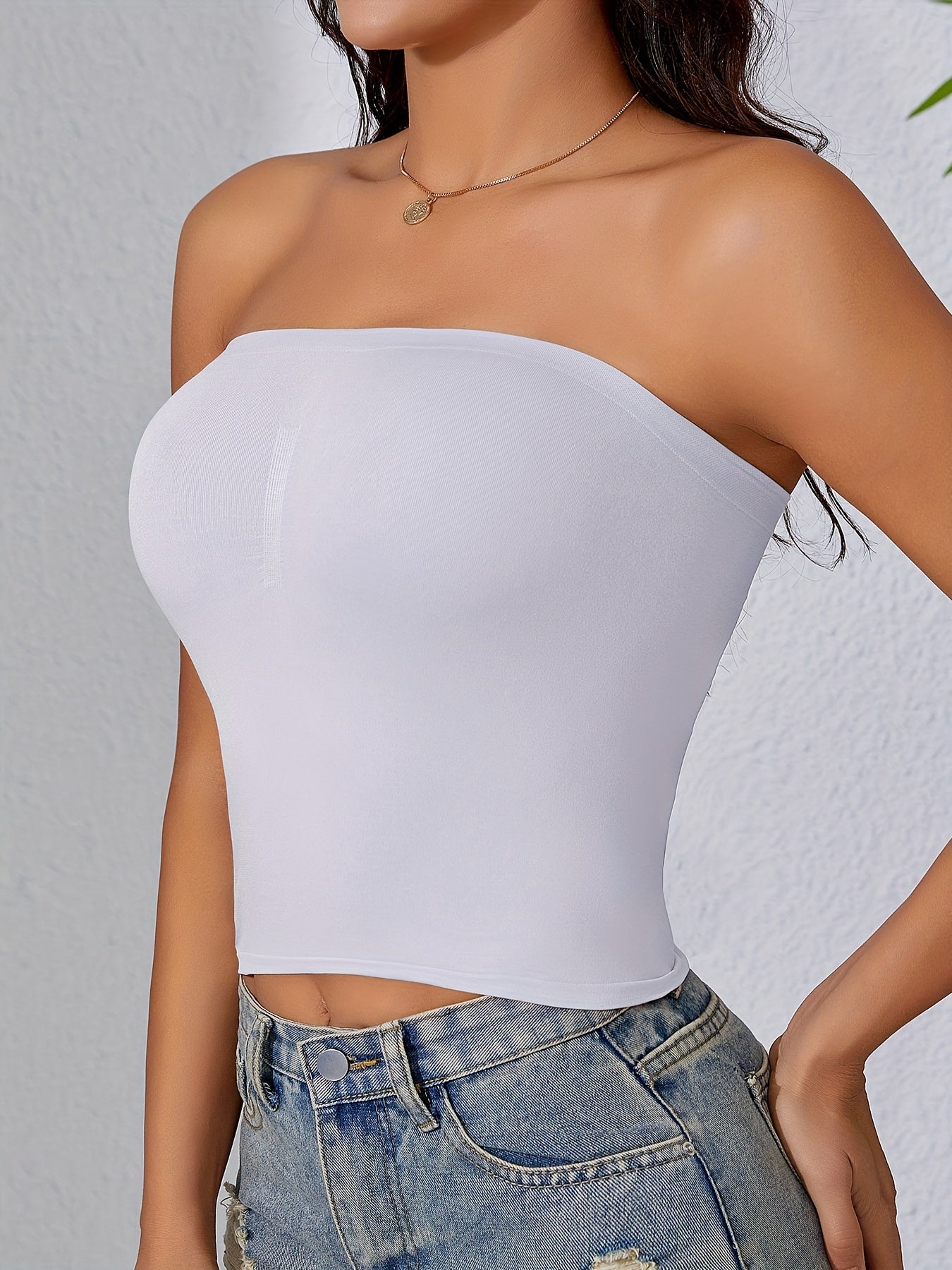 6pcs Seamless Tube Lingerie, Anti-glare Bottoming Beauty Back Lingerie, Women's Strapless Inner Outer Wear Wrap Chest
