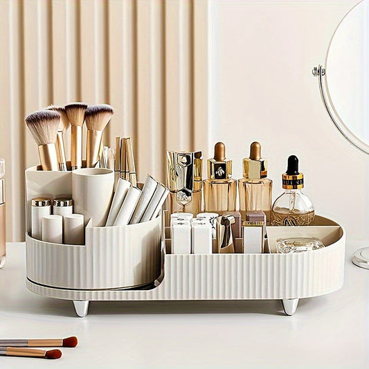Rotating Makeup Organizer - Foldable Desktop Caddy