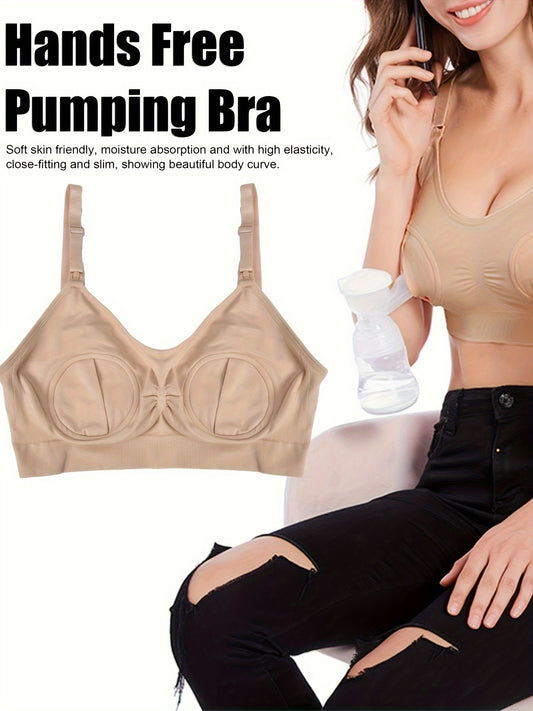 Hands-Free Pumping Bra Wireless Nursing Bra for Women - High Elasticity, 4 Sizes, All-Season Comfort
