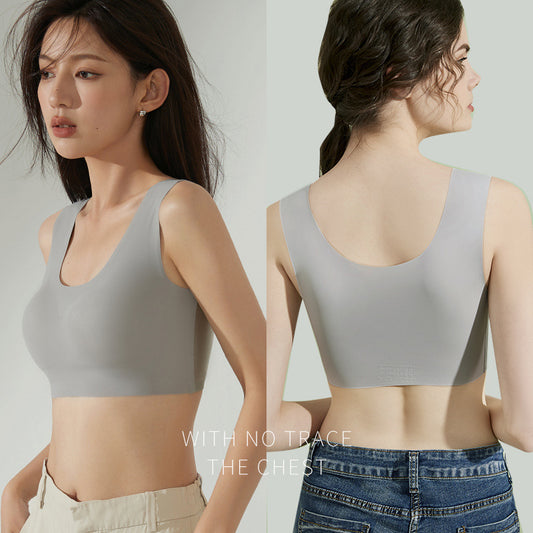 Women's Seamless Backless Vest Bra: Wireless Push-Up for Small Chest