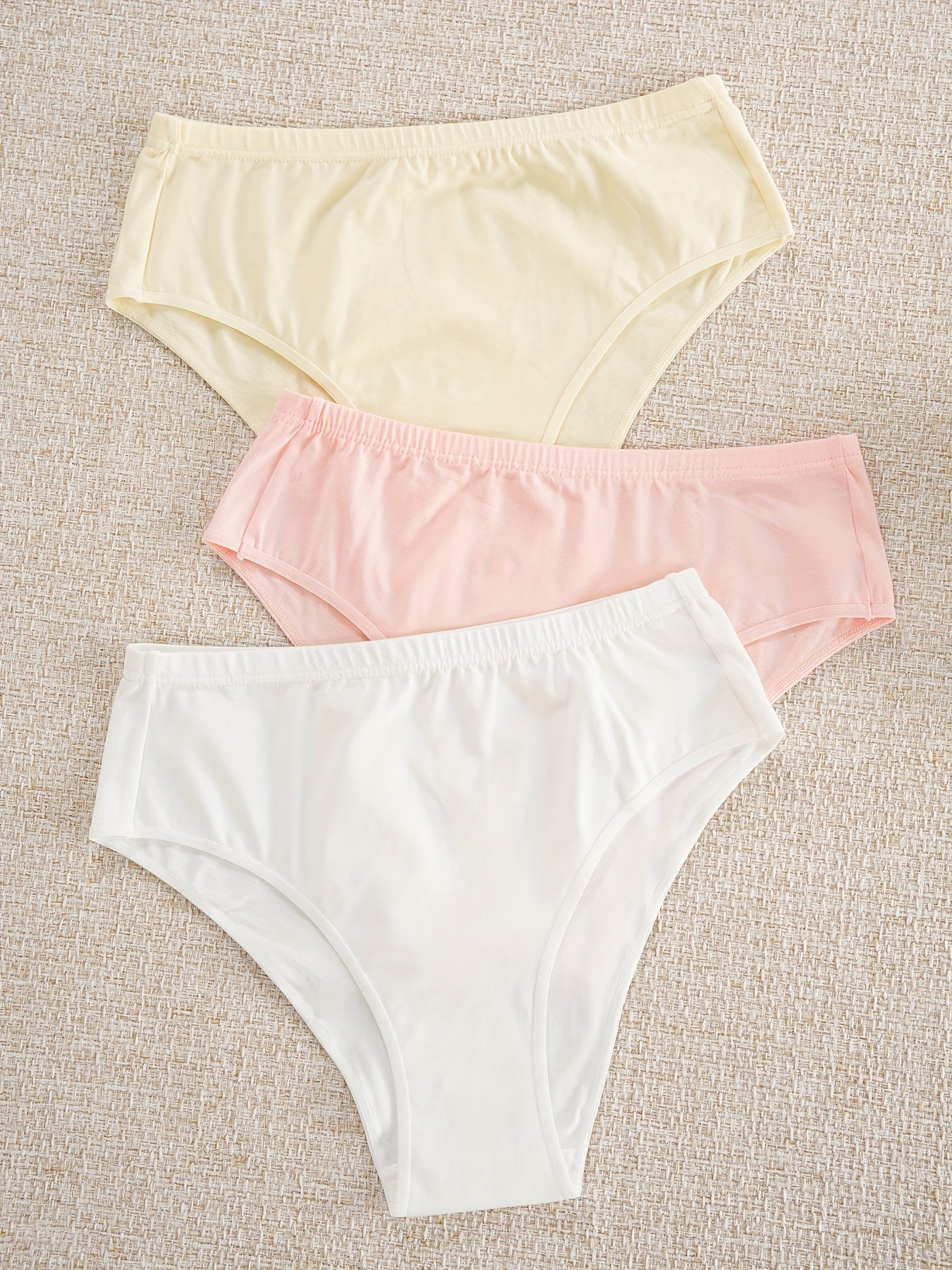 7-teiliges Set mit schlichten, einfarbigen Slips, weichen und bequemen, dehnbaren Dessous, Dessous und Unterwäsche für Damen