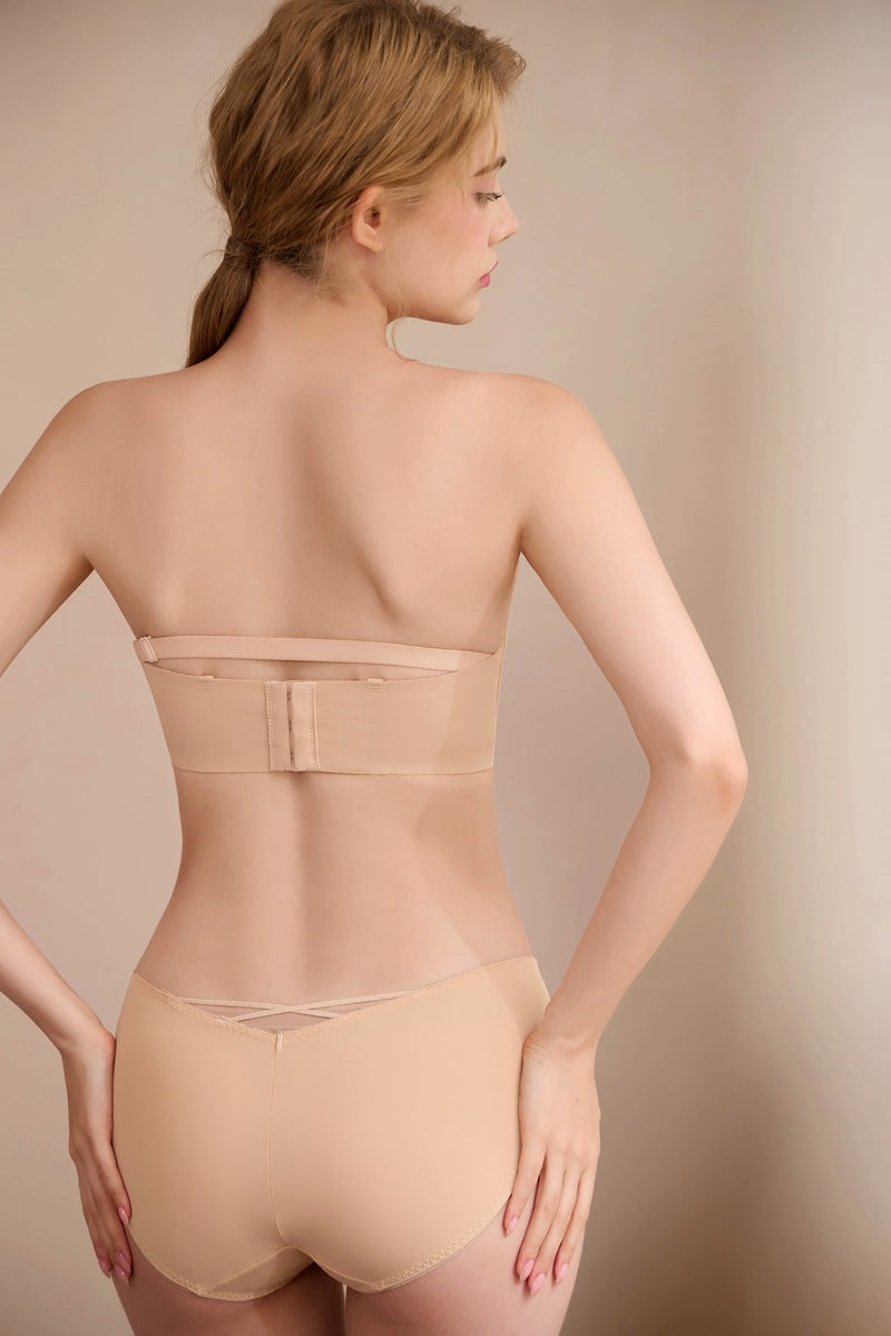 Wireless Push-Up Bra: Half Cup, Adjustable Straps & Side Support