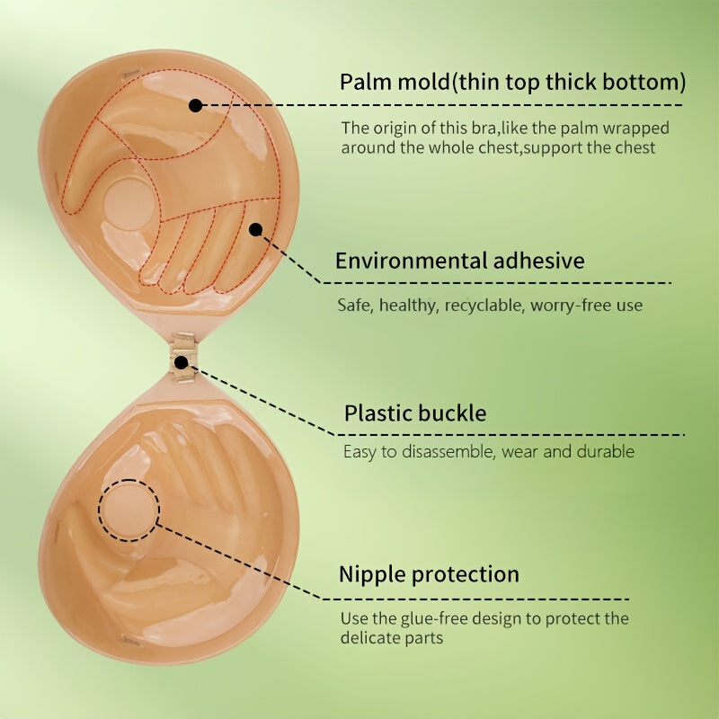 2-Pack Thickened Adhesive Bra Pads: Invisible Push-Up Nipple Covers